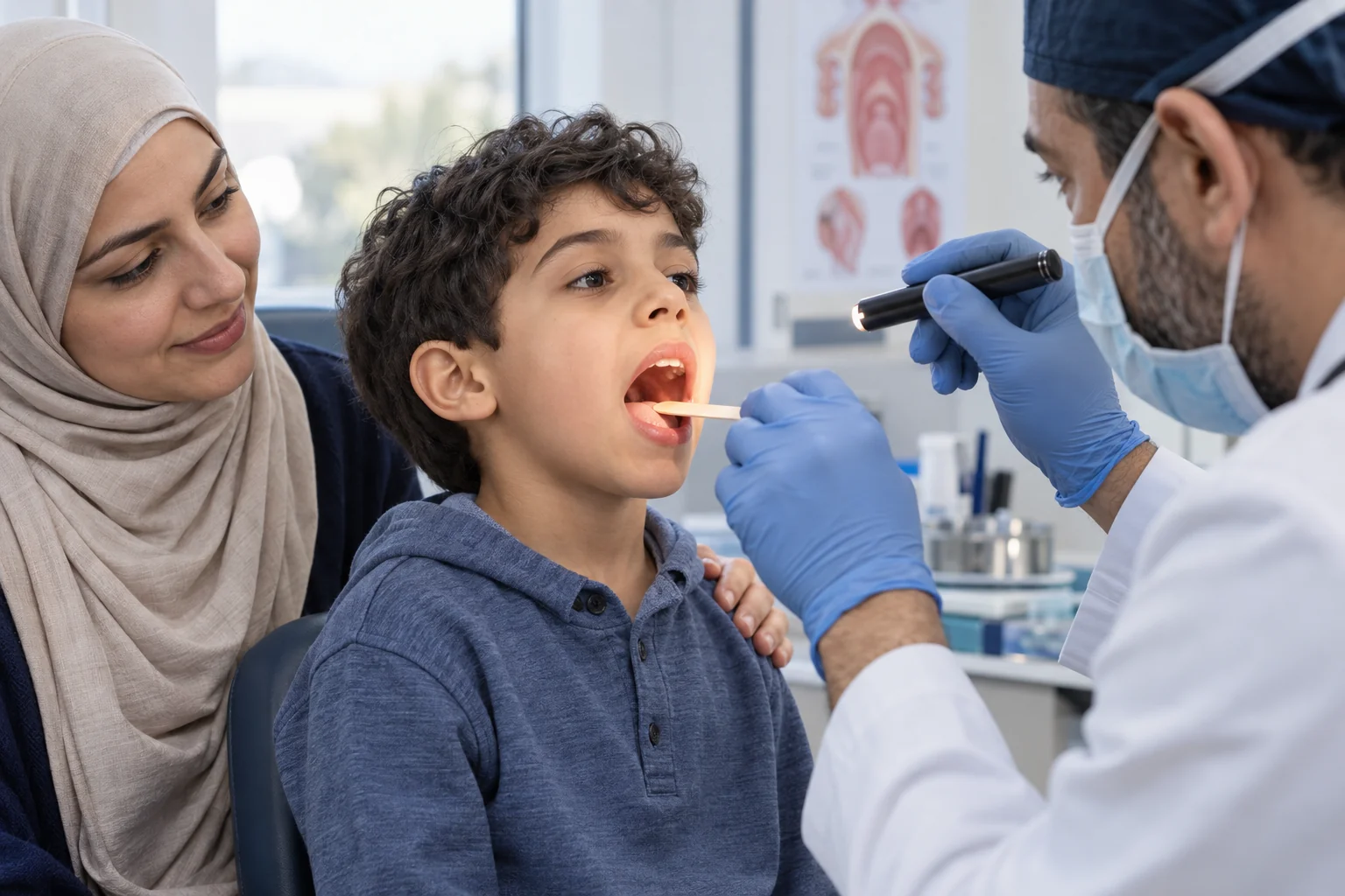 تضخم اللوزتين واللحمية عند الأطفال